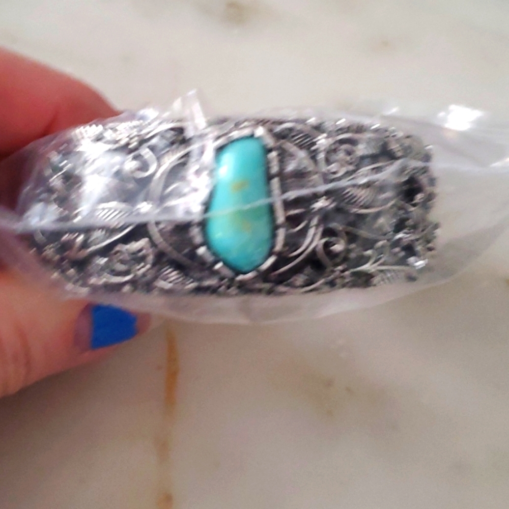 NEW Blue Turquoise butterfly cuff fashion bangle. NEW